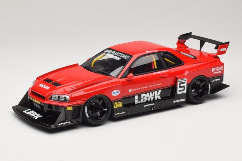 Nissan Skyline ER34 LB Super Silhouette Active Red GT Spirit 1:18 GT570 Resina