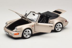 Porsche 911 964 Turbo Look Descapotável Zermatt Silver Norev 1:18 187140 Metal - imagem 2 de 8