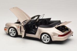 Porsche 911 964 Turbo Look Descapotável Zermatt Silver Norev 1:18 187140 Metal - imagem 5 de 8