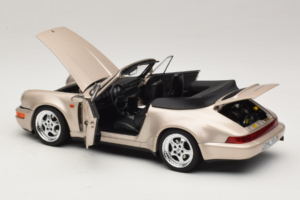 Porsche 911 964 Turbo Look Descapotável Zermatt Silver Norev 1:18 187140 Metal - imagem 5 de 8