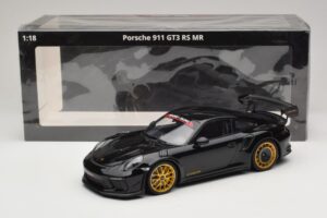 Porsche 911 992 GT3 RS Manthey Racing Preto com Jantes Douradas Minichamps 1:18 MR-911-GT3RS-1804 Metal - imagem 6 de 6