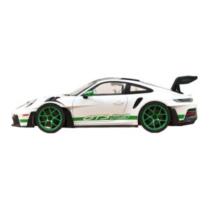 Porsche 911 992 GT3 RS Tribute to Carrera RS Branco Python Green Norev 1:12 127535 Metal - imagem 3 de 4