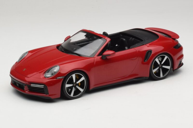 Porsche 911 992 Turbo S Cabriolet Vermelho Escuro Minichamps 1:18 PORSCHE007 Metal