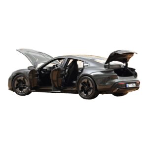 Porsche Taycan Turbo S Slate Grey Neo Norev 1:18 187654 Metal - imagem 2 de 5