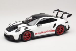 Porsche 911 992 GT3 RS Weissach Package Branco Pyro Red Norev 1:18 187373 Metal