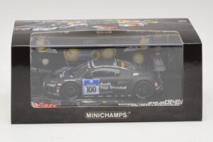Audi R8 LMS GT3 #100 M. Ekstrom / O. Jarvis Abt Sportsline 24 Hours of Nurburgring 2010 Minichamps 1:43 437101900 Metal - imagem 5 de 5