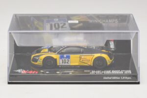 Audi R8 LMS GT3 #102 H-J. Stuck / H. Heyer Black Falcon 24 Hours of Nurburgring 2010 Minichamps 1:43 437101912 Metal - imagem 4 de 5