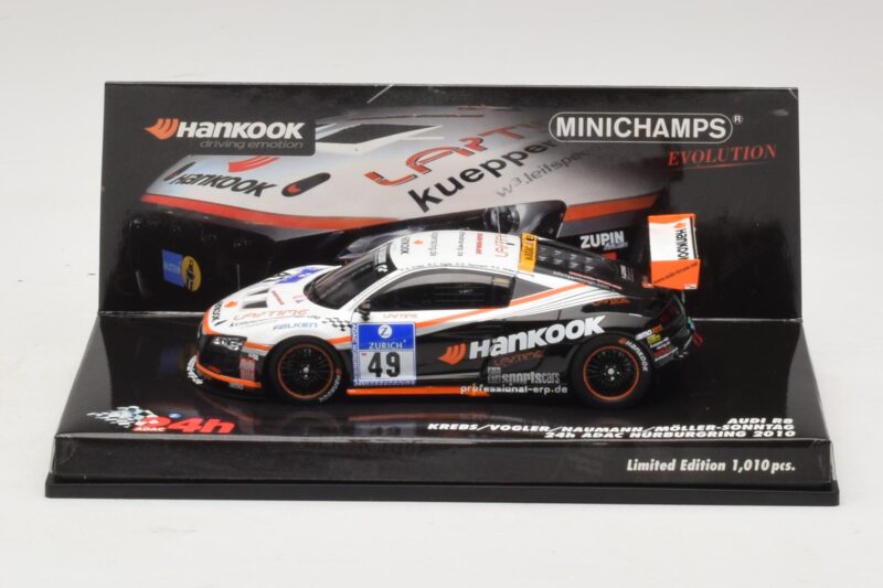 Audi R8 LMS GT3 #49 Krebs / Vogler Hankook 24 Hours of Nurburgring 2010 Minichamps 1:43 Audi R8 LMS GT3 #49 Krebs / Vogler Hankook 24 Hours of Nurburgring 2010 Minichamps 1:43 437101949 Metal