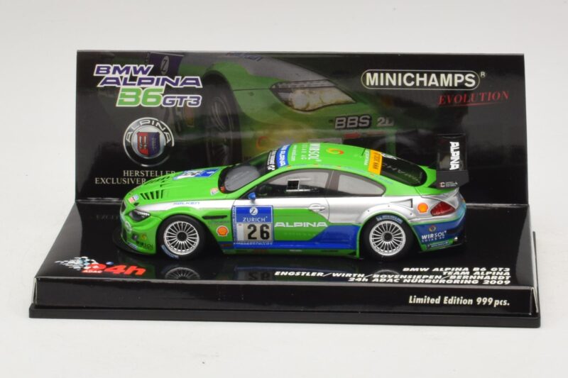 BMW Alpina B6 GT3 #26 24 Hours of Nürburgring 2009 Minichamps 1:43 BMW Alpina B6 GT3 #26 24 Hours of Nürburgring 2009 Minichamps 1:43 437092626 Metal