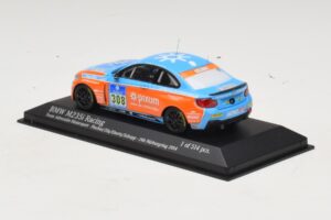 BMW M235i Team Adrenalin #308 Fischer / Zils 24 Hours of Nurburgring 2014 Minichamps 1:43 437142408 Metal - imagem 3 de 4