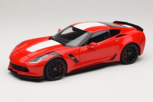 Chevrolet Corvette C7 Grand Sport Vermelho com Riscas Brancas AUTOart 1:18 71274 Compósito