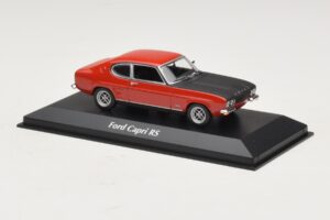 Ford Capri I Vermelho Com Capô Preto Maxichamps 1:43 940085801 Metal - imagem 3 de 4