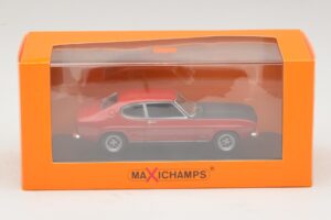 Ford Capri I Vermelho Com Capô Preto Maxichamps 1:43 940085801 Metal - imagem 4 de 4