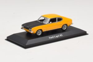 Ford Capri Mk1 RS Amarelo com Capô Preto Maxichamps 1:43 940085800 Metal - imagem 2 de 4