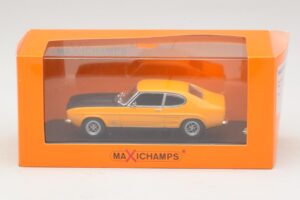 Ford Capri Mk1 RS Amarelo com Capô Preto Maxichamps 1:43 940085800 Metal - imagem 4 de 4