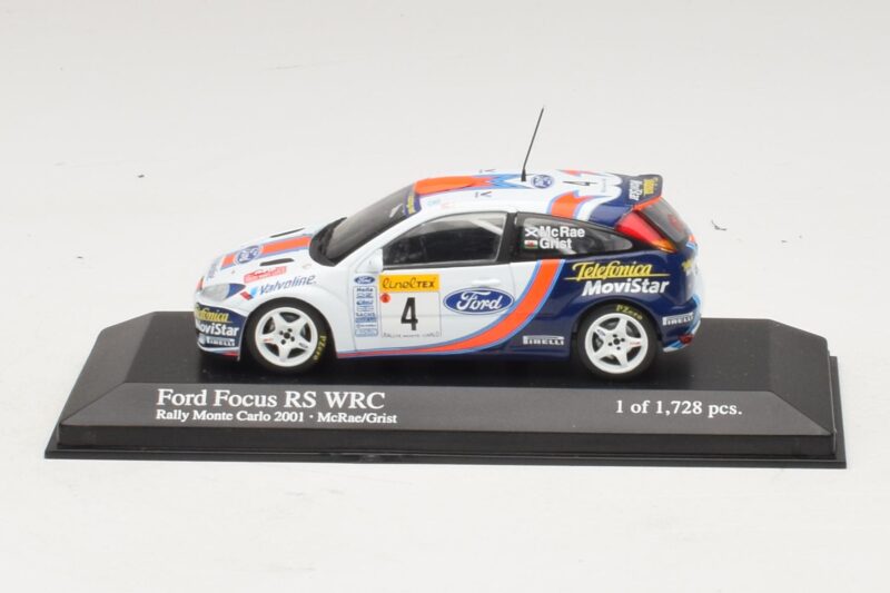 Ford Focus RS WRC #4 C. McRae / N. Grist Rally Monte Carlo 2001 Minichamps 1:43 Ford Focus RS WRC #4 C. McRae / N. Grist Rally Monte Carlo 2001 Minichamps 1:43 430018904 Metal