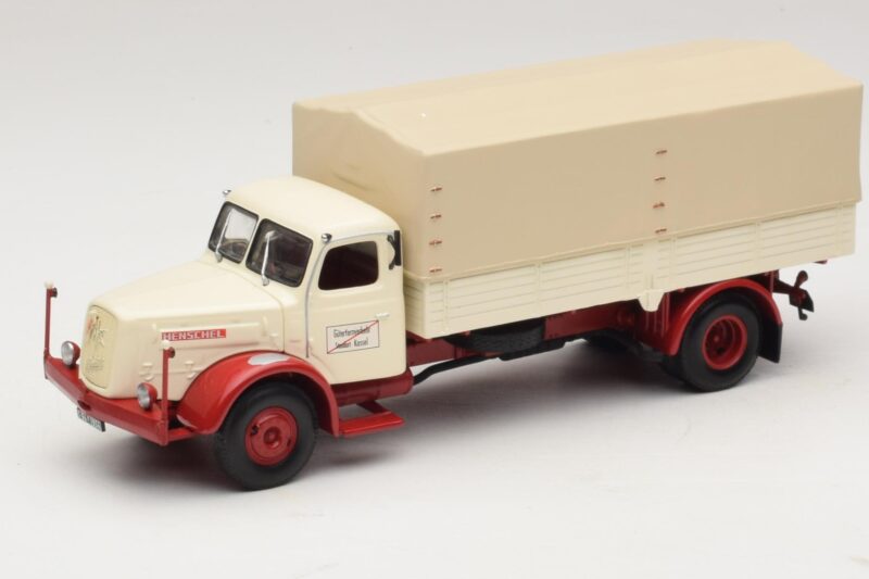 Henschel HS 140 Camião de Plataforma Branco Vermelho Minichamps 1:43 439171020 Metal