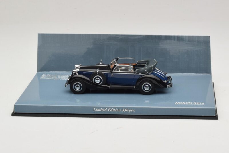 Horch 853 A Sport Cabriolet Preto Azul Minichamps 1:43 436012036 Metal
