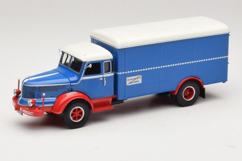 Krupp Titan Camião Furgão Azul Vermelho Minichamps 1:43 439069040 Metal