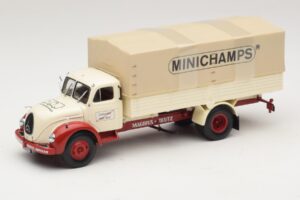 Magirus-Deutz S 7500 Jupiter Camião de Plataforma Branco Vermelho Minichamps 1:43 439141022 Metal