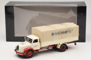 Magirus-Deutz S 7500 Jupiter Camião de Plataforma Branco Vermelho Minichamps 1:43 439141022 Metal - imagem 6 de 6