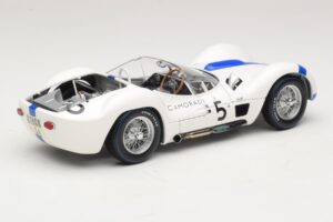 Maserati Tipo 61 #5 S. Moss / D. Gurney Camoradi ADAC 1000km Nurburgring Winner 1960 Minichamps 1:18 100601205 Metal - imagem 3 de 8