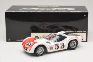 Maserati Tipo 61 #53 B. Krause Los Angeles Times Grand Prix Winner 1960 Minichamps 1:18 100601253 Metal - imagem 8 de 8