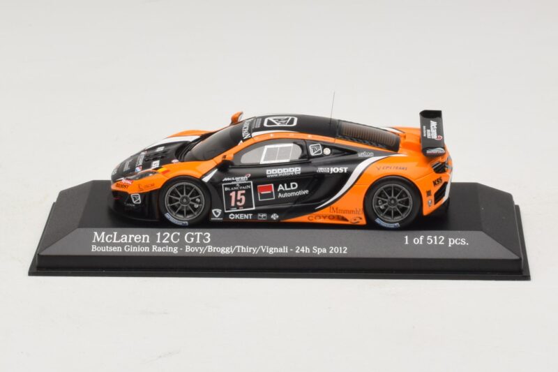 McLaren MP4-12C GT3 #15 Boutsen Racing Bovy / Broggi 24 Hours of Spa 2012 Minichamps 1:43 McLaren MP4-12C GT3 #15 Boutsen Racing Bovy / Broggi 24 Hours of Spa 2012 Minichamps 1:43 437121315 Metal
