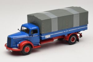 Mercedes L 315 Camião de Plataforma Azul Vermelho Minichamps 1:43 439034420 Metal