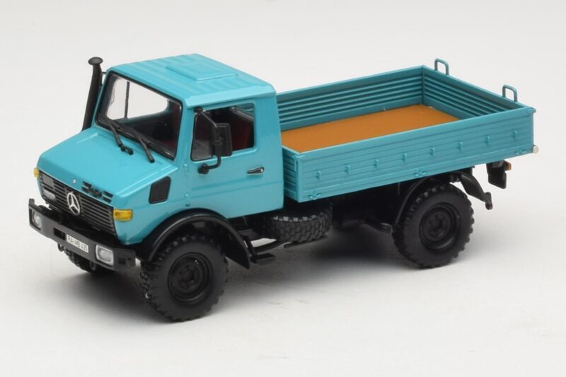 Mercedes Unimog 1300 L Camião de Plataforma Azul Minichamps 1:43 439033020 Metal