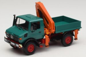 Mercedes Unimog 1300 L Basculante com Grua de Carga Minichamps 1:43 439033000 Metal