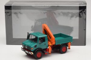Mercedes Unimog 1300 L Basculante com Grua de Carga Minichamps 1:43 439033000 Metal - imagem 6 de 6