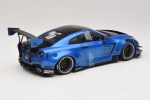 Nissan GT-R R35 Liberty Walk Work T2 Azul Metálico Solido 1:18 S1805801 Metal - imagem 2 de 6