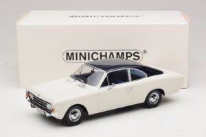 Opel Rekord C Coupé Branco Azul Minichamps 1:18 107047021 Resina - imagem 6 de 6