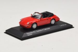 Porsche 911 964 Carrera 2 Cabriolet Vermelho Minichamps 1:43 430067330 Metal - imagem 2 de 4