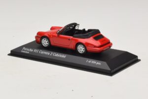 Porsche 911 964 Carrera 2 Cabriolet Vermelho Minichamps 1:43 430067330 Metal - imagem 3 de 4