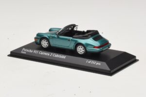 Porsche 911 964 Carrera 2 Cabriolet Turquesa Minichamps 1:43 430067332 Metal - imagem 3 de 4