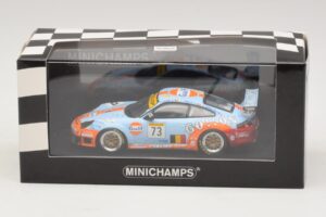 Porsche 911 996 GT3 RSR Gulf #73 Lefort / Lambert 1000km Spa 2005 Minichamps 1:43 400056473-P1 Metal - imagem 4 de 4