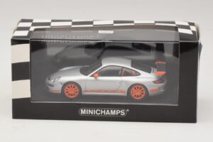Porsche 911 997 GT3 RS Prata Laranja Minichamps 1:43 403066013 Metal - imagem 4 de 4