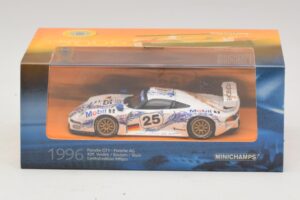 Porsche 911 GT1 #25 B. Wollek / T. Boutsen / H-J. Stuck 24 Hours of Le Mans 1996 Minichamps 1:43 403966625 Metal - imagem 5 de 5