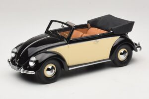 Volkswagen Beetle Cabriolet Preto Creme Minichamps 1:18 107054131 Resina