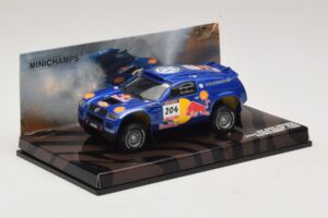 Volkswagen Race Touareg Red Bull #204 J. Kleinschmidt / F. Pons Dakar Rally 2005 Minichamps 1:43 436045304 Metal - imagem 2 de 5
