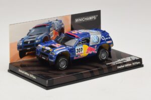 Volkswagen Race Touareg Red Bull #307 B. Saby / M. Perin Dakar Rally 2005 Minichamps 1:43 436055307 Metal - imagem 2 de 5