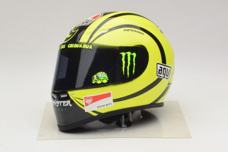 Capacete AGV V. Rossi MotoGP Valencia Test 2009 Minichamps 1:2 327100066 Metal