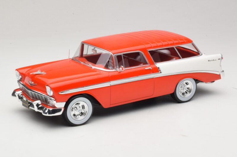 Chevrolet Bel Air Nomad Custom Vermelho Claro & Branco KK-Scale 1:18 KKDC181291 Metal