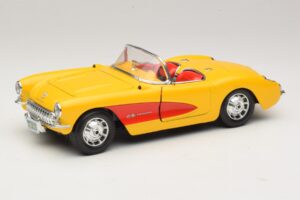 Chevrolet Corvette C1 Descapotável Amarelo Vermelho Bburago 1:18 3034-M2 Metal
