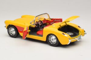 Chevrolet Corvette C1 Descapotável Amarelo Vermelho Bburago 1:18 3034-M2 Metal - imagem 5 de 8
