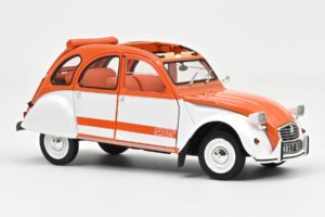 Citroen 2CV Spot Laranja & Branco Norev 1:18 181473 Metal