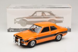 Ford Escort Mk1 RS1600 AVO Laranja Com Riscas Pretas Minichamps 1:18 100688104 Metal - imagem 8 de 8