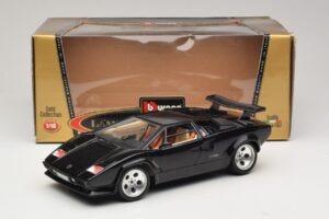 Lamborghini Countach 5000 Quattrovalvole Preto Bburago 1:18 3337 Metal - imagem 8 de 8